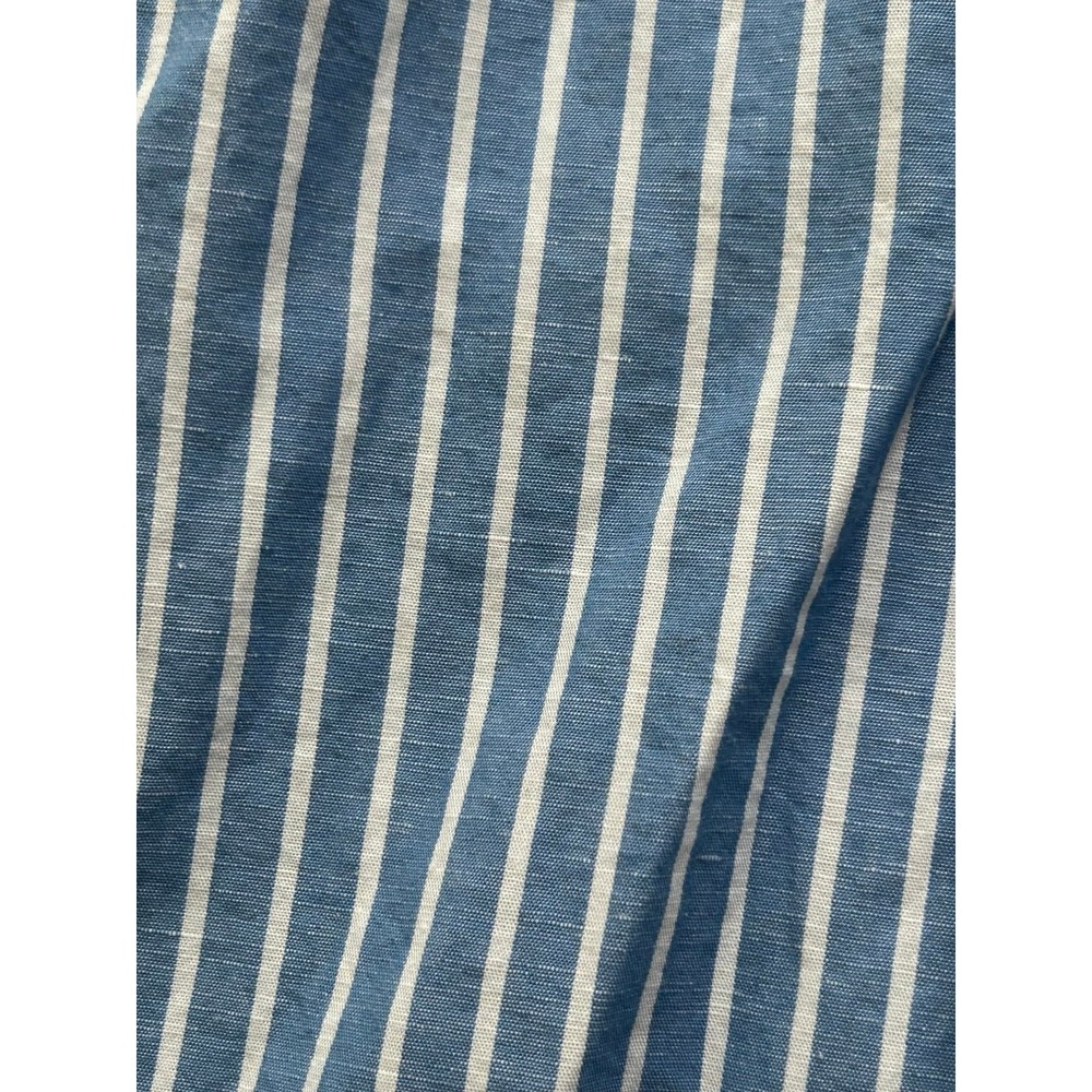 Pact Canopy Linen Blend Notch Neck Striped Midi Dress Blue White L NWOT - Picture 7 of 7